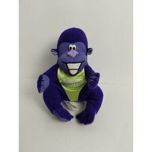Zyrtec Promotional Purple Bean Bag Stuffed Animal Ape Gorilla Plush 6" Advertise